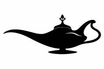 a genie lamp design silhouette vector illustration
