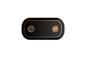 Fototapeta premium Elegant black gold device overhead view detailed ornate accents luxurious design aesthetic clean isolated on transparent background