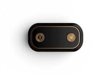 Obraz premium Elegant black gold device overhead view detailed ornate accents luxurious design aesthetic clean isolated on transparent background