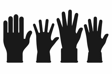 set of Gloves silhouette vector illustration