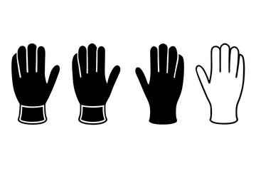 set of Gloves silhouette vector illustration