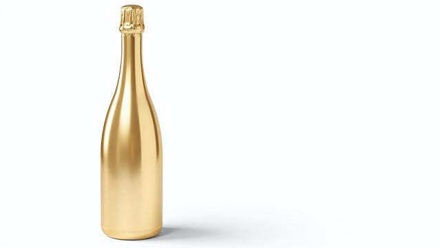 gold champagne bottle foil isolated white perfect special events parties add touch