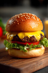 Classic hamburger with cheese
