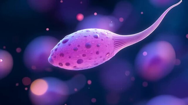 Sperm floating in the womb, ready to create life