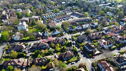Aerial view of urban residential area