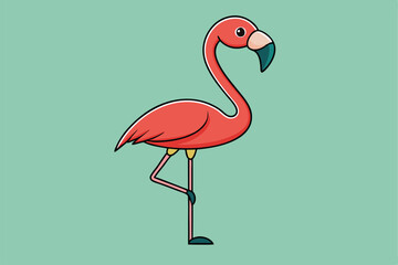 Flamingo Shape Black Vector - Elegant Minimalist Bird Silhouette Design.