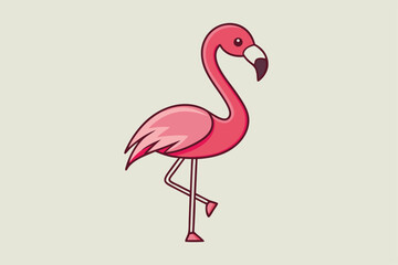 Flamingo Shape Black Vector - Elegant Minimalist Bird Silhouette Design.