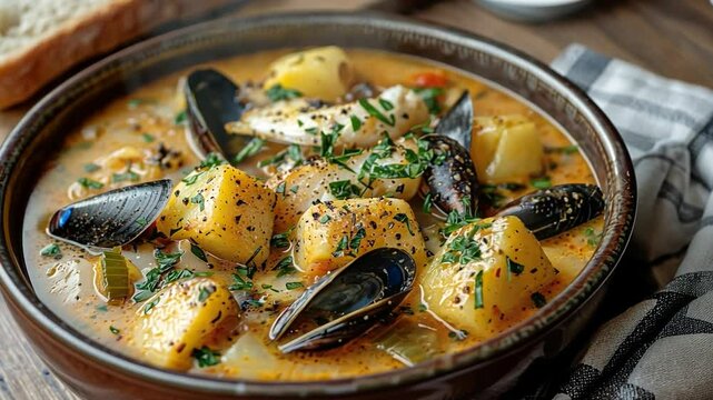 traditional irish seafood chowder video