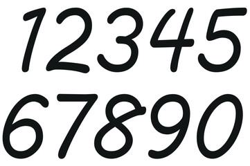 Decorative numeral font from 0 to 9. Vector black digits with elegant and complex style, number digit set