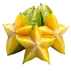 Fototapeta premium Starfruit isolated on transparent background 