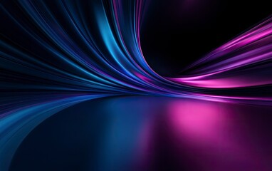 Naklejka premium Abstract Light Trails with Reflective Surface and Vibrant Color Gradients