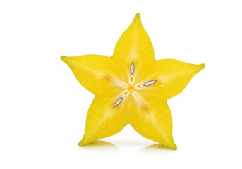 Fototapeta premium Yellow starfruit slice vibrant color