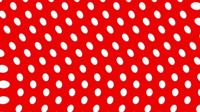White polka dots on a red background waving
