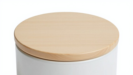 natural wood lid adds rustic charm ceramic storage