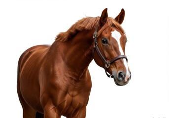 Fototapeta premium Horse portrait chestnut brown coat