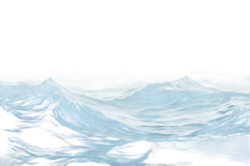 Majestic ocean waves a breathtaking view of deep blue textured water under a bright sky isolated on transparent background