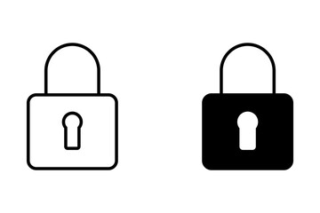 Padlock with keyhole icon, security icon.