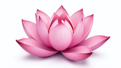pink lotus flower illustration detailed petals symbolizing beauty tranquility nature white background isolated
