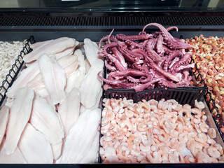 Buying seafood at the grocery store
