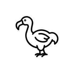 Simple Outline Vector Of A Dodo Bird On A White Background Design © Avijit
