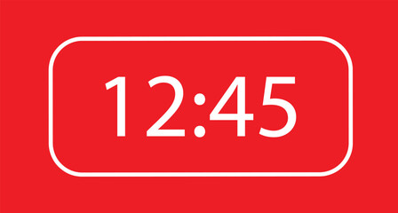 Digital clock number set. Electronic numbers. Digital alarm clock vector