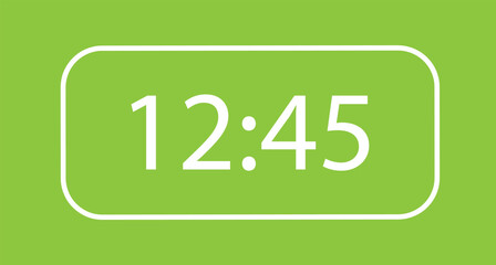 Digital clock number set. Electronic numbers. Digital alarm clock vector