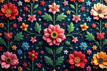 Intricate floral tapestry pattern in rich jewel tones , elegant, texture, design