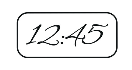 Digital clock number set. Electronic numbers. Digital alarm clock vector