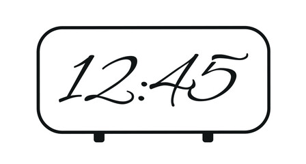 Digital clock number set. Electronic numbers. Digital alarm clock vector