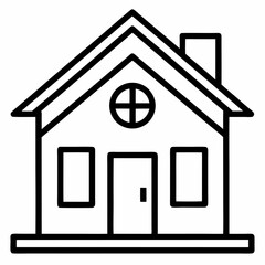 House outline icon on white background  