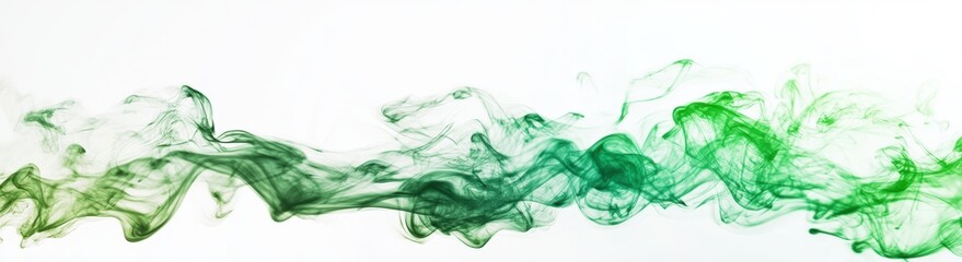 Obraz premium Abstract Green Smoke: A visually captivating artwork showcases a flowing stream of vibrant green smoke gracefully dancing against a neutral backdrop.