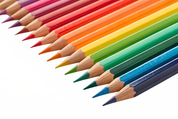 Fototapeta premium color pencils isolated on white background