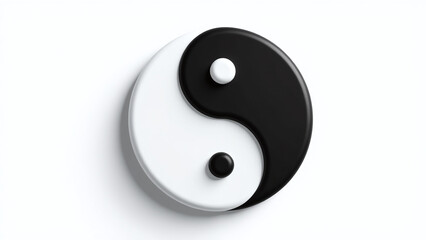 simple yin yang symbol modern black white design perfect spiritual themes isolated white background available