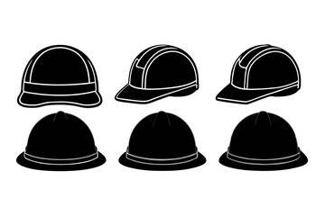 set of Hard Hat silhouette vector illustration