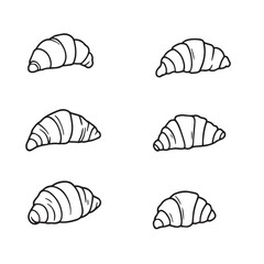 Elegant Croissants Vector Line Art for Designers