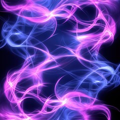 Colorful Abstract Light Waves in Purple and Blue Shades on Dark Background