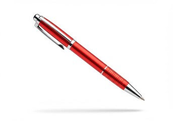 Red metallic ballpoint pen sleek