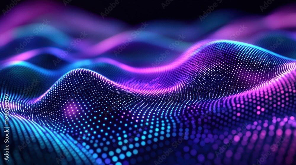 Poster illuminated abstract data wave with vibrant color gradients a visually captivating representation of
