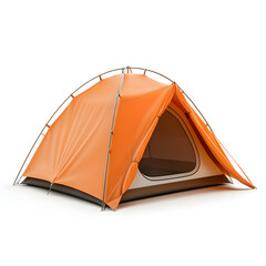 Orange camping tent On white background