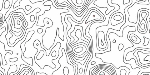 Black and white wavy abstract topographic map contour, lines Pattern background. 