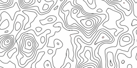 Black and white wavy abstract topographic map contour, lines Pattern background. 