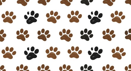 Fototapeta premium Paw Prints: A Repeating Pattern AI Generated
