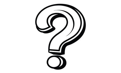 Question mark icon symbol silhouette, Question mark flat icon for apps and websites 