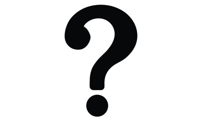 Question mark icon symbol silhouette, Question mark flat icon for apps and websites 