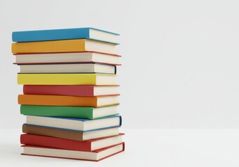 Colorful stack books rainbow colors