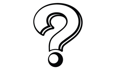 Question mark icon symbol silhouette, Question mark flat icon for apps and websites 