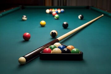 A Classic Game of Eight-Ball Billiards in Progress