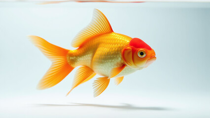 vibrant goldfish swim beautifully clear water white surface emphasizing natural