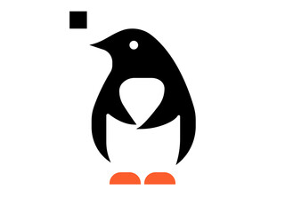 penguin vector icon isolated on white.penguin icon design template vector illustration. penguin vector, icon vector illustration, penguin silhouette of a penguin isolated on a white background, eps, p
