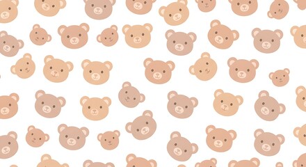 Fototapeta premium Sweet Dreams: A Gentle Bear Pattern AI Generated